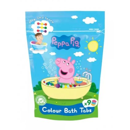 PEPPA PIG Colour Bath Tabs – doypack 9 x 16 g barvící tablety do koupele 5060537182124