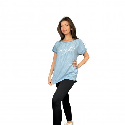 Dámské stylové tričko MIGHT světle modré (1)