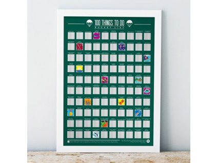 Stírací plakát 100 věcí co v životě stihnout - Bucket list