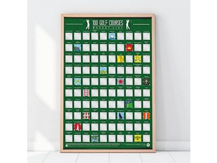 Stírací plakát - 100 golfových hřišť světa