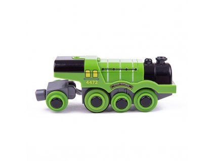 Bigjigs Rail Elektrická lokomotiva Flying Scotsman zelená