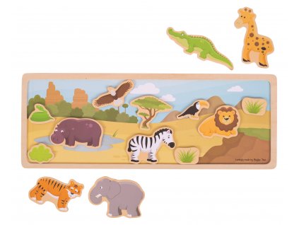 Bigjigs Toys Magnetické puzzle safari