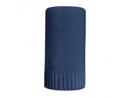 Bambusová pletená deka NEW BABY 100x80 cm tmavě - modrá