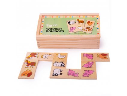 Bigjigs Toys Dřevěné domino farma