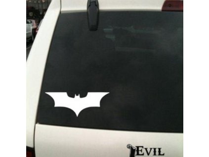 Nálepka na auto - Batman Dark Knight - bílá