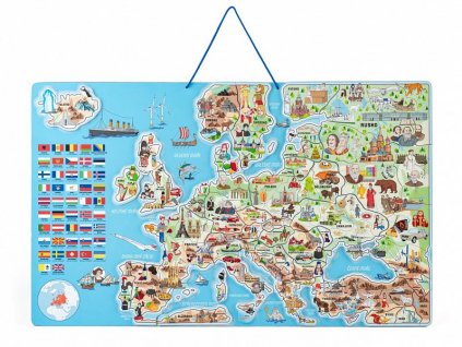 Magnetická mapa EVROPY, společenská hra 3 v 1, ČJ