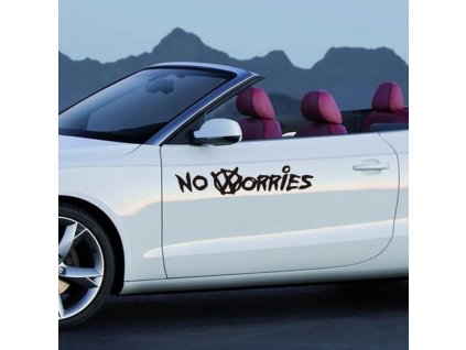 Nálepka na auto - No Worries (Černá)