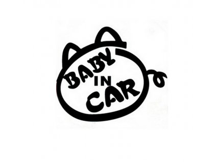 Nálepka na auto - Baby in car - prasátko (Černá)