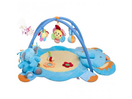 Hrací deka s melodií PlayTo slůně s hračkou - modrá  + Dárek zdarma