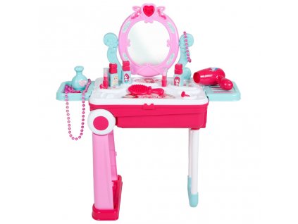 Dětský toaletní stolek v kufříku 2v1 Baby Mix - růžová