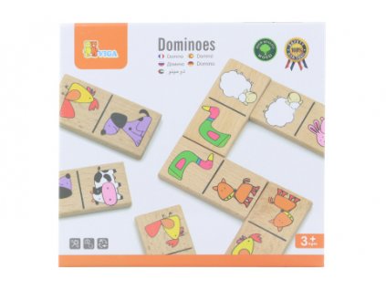 Dřevěné domino - domácí zvířátka