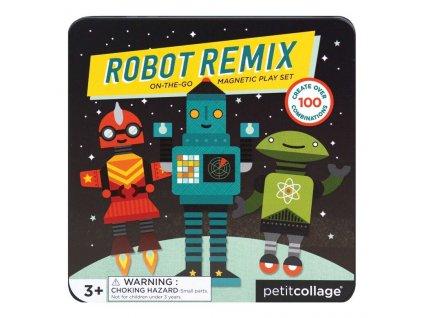Petitcollage Magnetická hra Roboti - poškozená kovová krabička