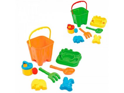 Hračky na písek - set hraček v kyblíku, 6ks