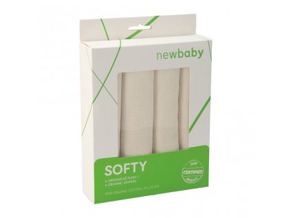 Látkové pleny z organické bavlny New Baby Softy 70 x 70 cm 4 ks - přírodní