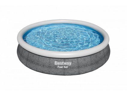 Nafukovací bazén Fast Set šedý, kartušová filtrace, 3,66m x 76cm  + Dárek zdarma