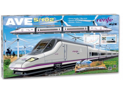 Pequetren 710 Vysokorychlostní vlak Renfe Ave S-102 s diorámatem krajiny  + Dárek zdarma
