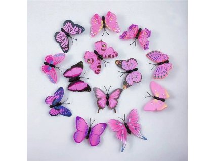 Sponky do vlasů motýlci 10 ks - růžové