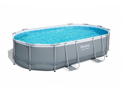 Nadzemní bazén oválný Power Steel, kartušová filtrace, schůdky, plachta, 4,88m x 3,05m x 1,07m  + Dárek zdarma