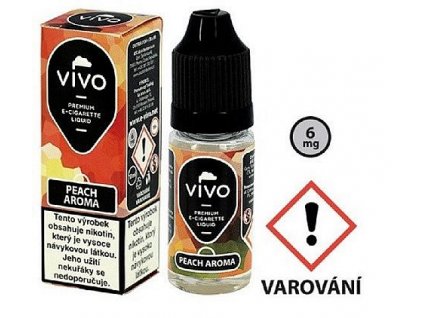 Náplň VIVO do e-cigaret- Peach aroma 6mg 10ml (CENA ZA 2 ks)