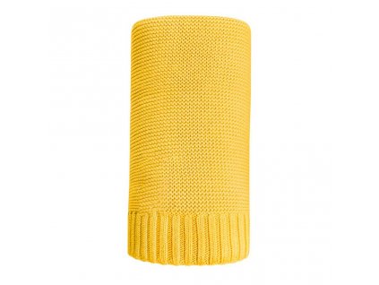 Bambusová pletená deka NEW BABY 100x80 cm - žlutá