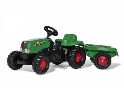 Šlapací traktor Rolly Kid s vlečkou - zeleno-červený AKČNÍ  + Dárek zdarma