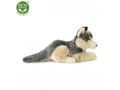 Plyšový vlk ležící 30 cm ECO-FRIENDLY