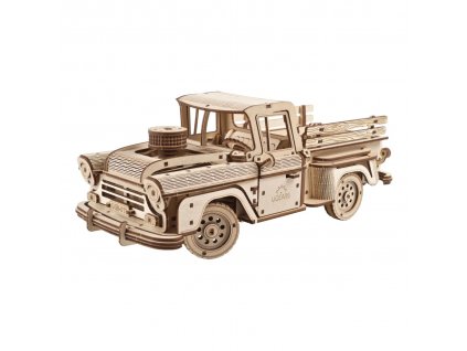 Ugears 3D dřevěné mechanické puzzle Americký náklaďák (pick-up)  + Dárek zdarma