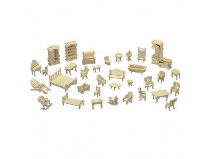 Woodcraft Dřevěné 3D puzzle nábytek set