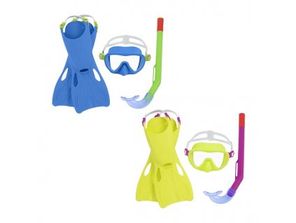 Šnorchovací set dětský Essential, ploutve, brýle, šnorchl (žluto-růžová, modro-zelená)