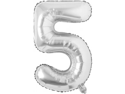 Nafukovací balónky čísla maxi stříbrné - 5