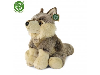 Plyšový vlk sedící 30 cm ECO-FRIENDLY
