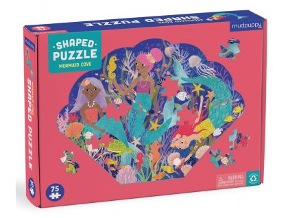Mudpuppy Zátoka mořských víl - puzzle ve tvaru mušle 75 dílků