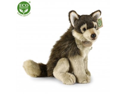Plyšový vlk sedící 28 cm ECO-FRIENDLY
