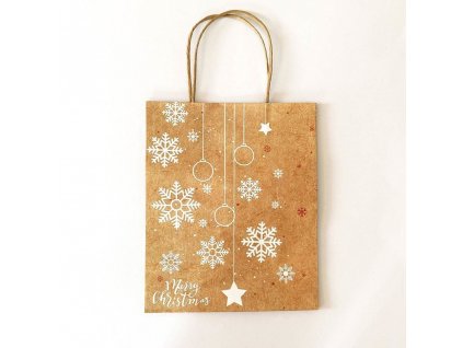 Vánoční taška - sněhové vločky - velikost L