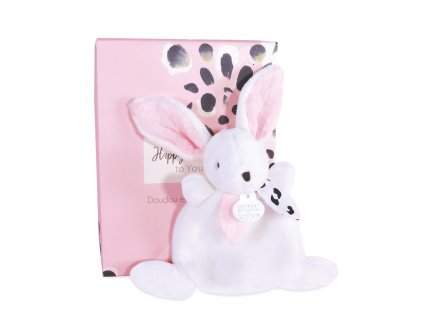 Doudou Dárková krabička růžová - mini králíček 17 cm