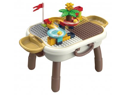 Hrací stůl pro děti stavebnice BABY MIX - hnědá