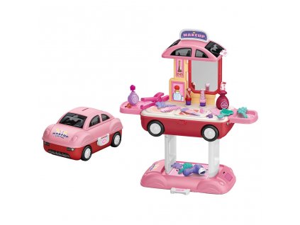 Dívčí kosmetický salon v autě 2 v 1 BABY MIX - růžová