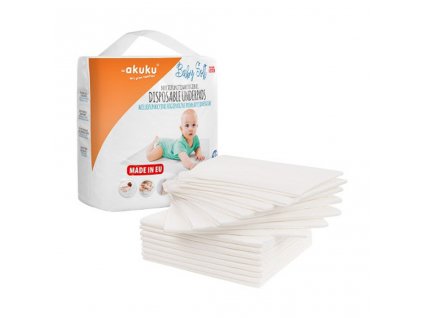 Jednorázové hygienické podložky Akuku Baby Soft 40x60cm 15ks - bílá