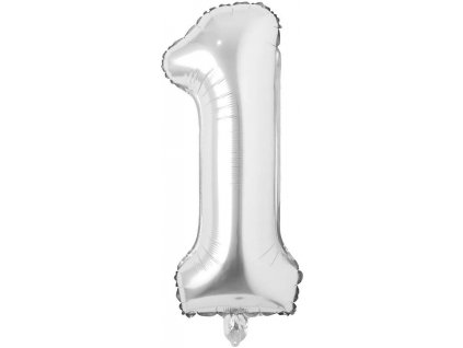 Nafukovací balónky čísla maxi stříbrné - 1