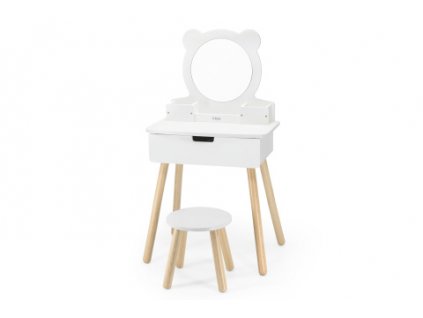 Dřevěný toaletní stolek se stoličkou
