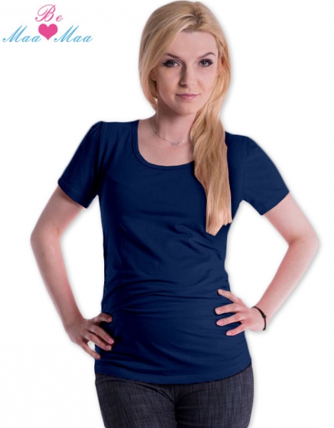 Levně Be MaaMaa Triko JOLY bavlna nejen pro těhotné - navy jeans Velikosti těh. moda: L/XL