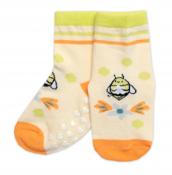 Levně BN Dětské ponožky s ABS Včelka - žluté Velikost koj. oblečení: 27-30