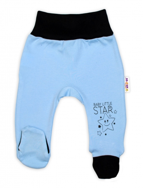 Levně Baby Nellys Kojenecké polodupačky, modré - Baby Little Star Velikost koj. oblečení: 74 (6-9m)
