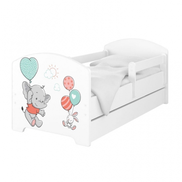 Levně BabyBoo Dětská postel 140 x 70cm - Slon Rozměry: 140x70