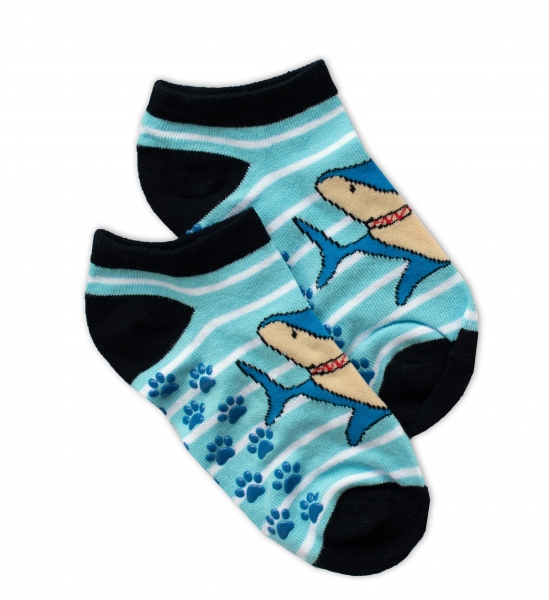 Levně NVT Dětské ponožky s ABS Žralok - modré Velikost koj. oblečení: 19-22