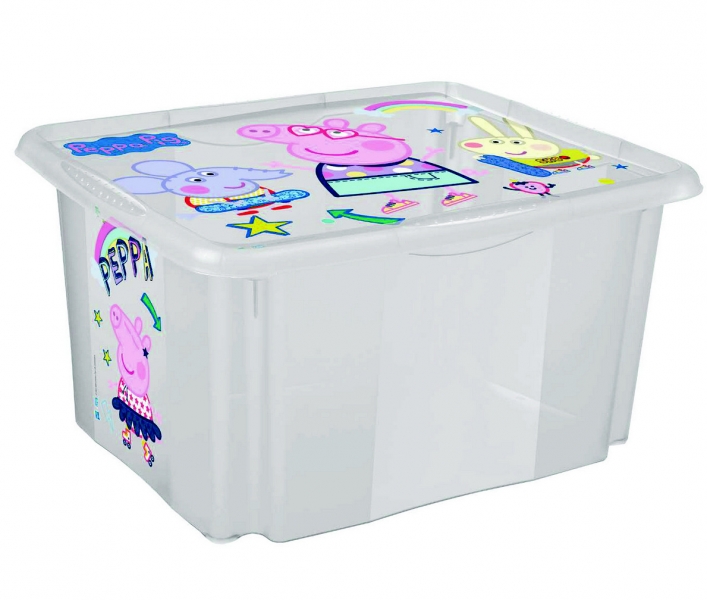 Levně Keeeper Box na hračky Prasátko Peppa 30 l, transparentní
