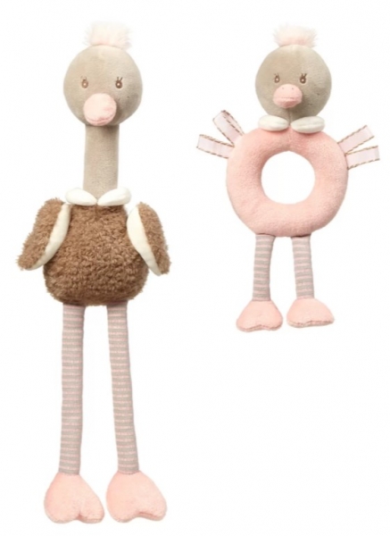 Levně BabyOno Sada edukačních hraček - Ostrich Mcknox family, šedá, růžová
