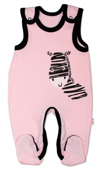 Levně Kojenecké bavlněné dupačky Baby Nellys, Zebra - růžové Velikost koj. oblečení: 50 (0-1m)