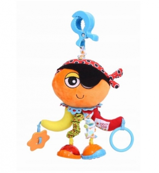 Levně Biba Toys Závěsná plyšová hračka s vibrací a chrastítky, Chobotnice Pirát
