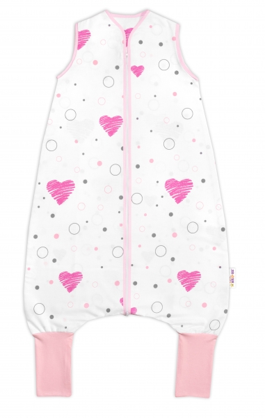 Levně Letní spací vak s nohavičkami 90 cm Baby Nellys I love Girl, růžová/bílá